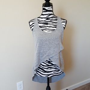 Express One Eleven Grey High Low Crop Top